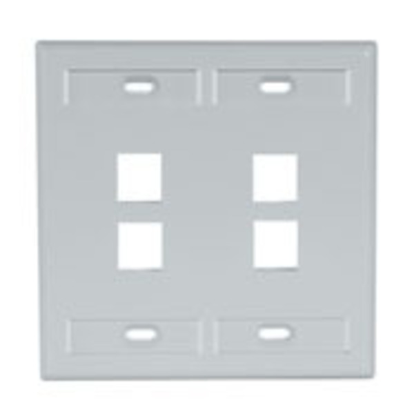 Leviton Number of Gangs: 2 High-Impact Plastic, Grey 42080-4GP